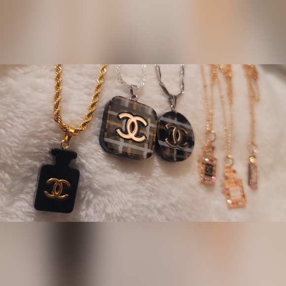 Chanel Charms On Unbranded Stainless Steel/Silver And Gold 3 LayerChains - Picture 2 of 7